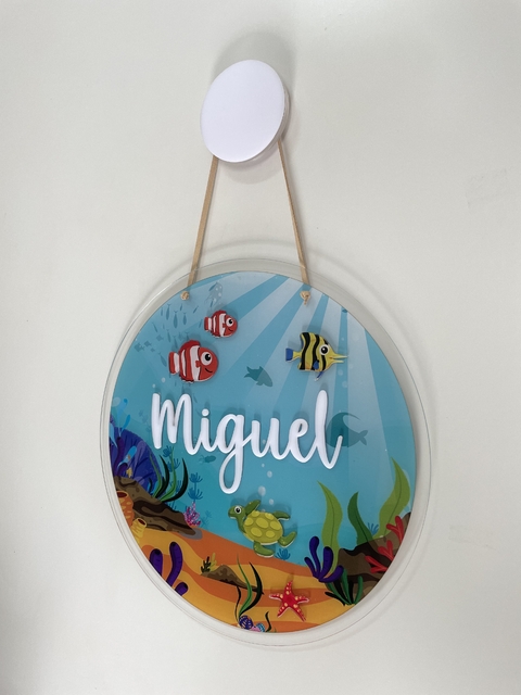 Porta Maternidade acrílico - fundo do mar 3