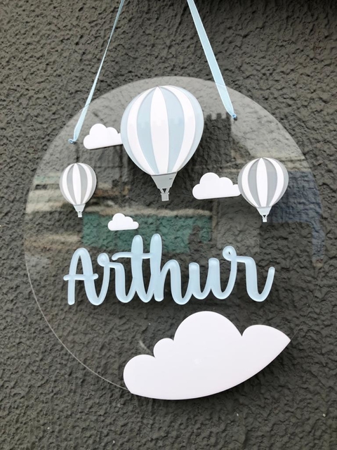 Porta Maternidade - Nuvens + Balões