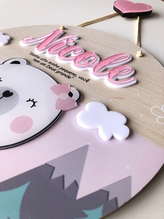 Porta Maternidade - Montanhas + Ursa - Quadros - Porta maternidade - Frases Decorativas - Presentes | Sweet Decor