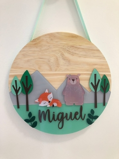 Porta Maternidade - Raposa + Urso - Quadros - Porta maternidade - Frases Decorativas - Presentes | Sweet Decor