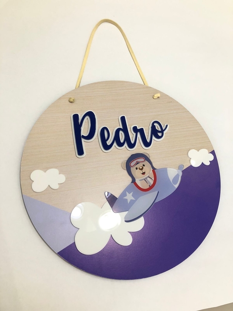 Porta Maternidade - Urso aviador