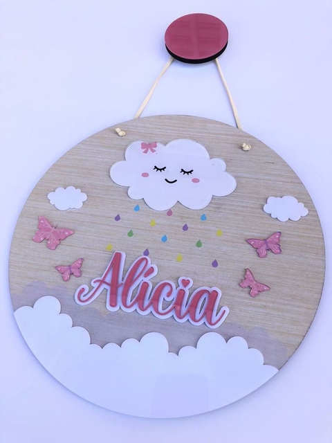 Porta Maternidade - Chuva de bênçãos + borboletas