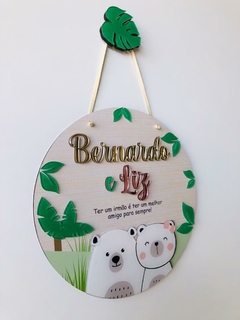 Porta Maternidade - irmãos urso