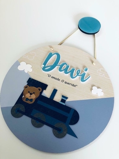 Porta Maternidade - Urso - Trem