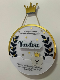 Led urso príncipe - Personalize como quiser - Quadros - Porta maternidade - Frases Decorativas - Presentes | Sweet Decor