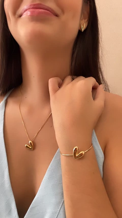 BRACELETE SIENA CORAÇÃO ALONGADO BANHADO A OURO 18K na internet