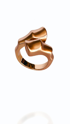 ANEL GOLDEN HOUR ONDAS REGULÁVEL 6 a 7cm - BANHO OURO ROSÊ - comprar online