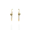 BRINCO DE ARGOLA HIT CORAÇÃO CRAVEJADO DE ZIRCÔNIAS BANHADO A OURO 18K M - 3 cm