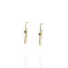 BRINCO DE ARGOLA RETANGULAR HIT ESTRELA CRAVEJADA DE ZIRCÔNIAS BANHADO A OURO 18K P - 2,3 cm