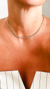 CHOKER CELEBRATION RIVIERA ZIRCÔNIAS MINI BANHADA A OURO 18K - 38 cm