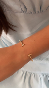 BRACELETE SIENA T CRAVEJADO DE ZIRCÔNIAS BANHADO A OURO 18K
