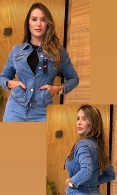 jaqueta jeans Dardakjeans com elastano clara - comprar online
