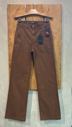Calça Wideleg bolso faca alfaiataria marrom - comprar online