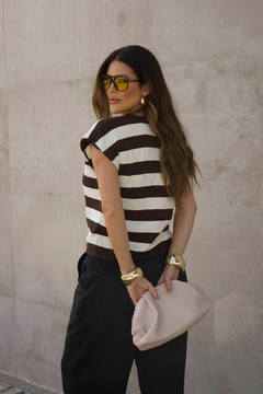 Blusa listras modal Luísa na internet