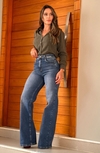 Calça Wideleg marmorizada - comprar online