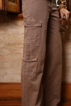 calça wideleg cargo jeans Dardakjeans marrom - comprar online