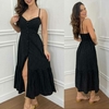 vestido mid Ayla viscose poa verde preto rosa