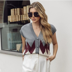 colete tricot Jacquard