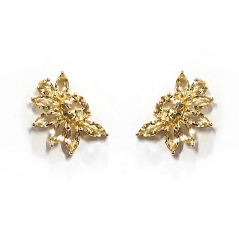 Brinco Flower em Citrino