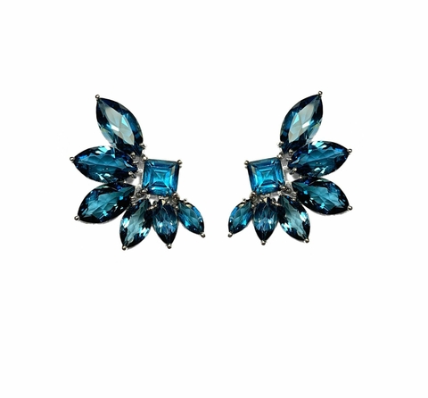 Brinco Flower Power em Topázio London Blue - comprar online