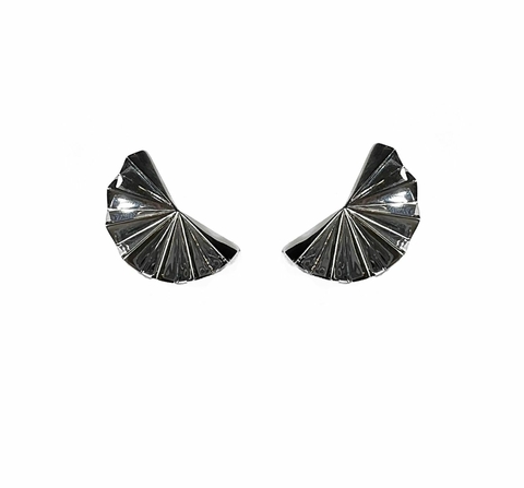 Brinco Leque Médio em Ouro Branco - comprar online