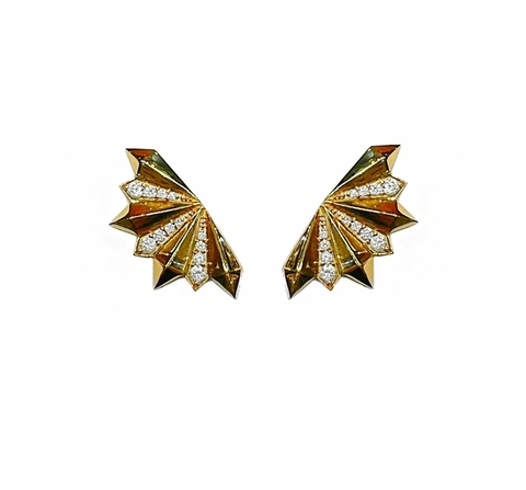 Brinco Leque com Diamantes