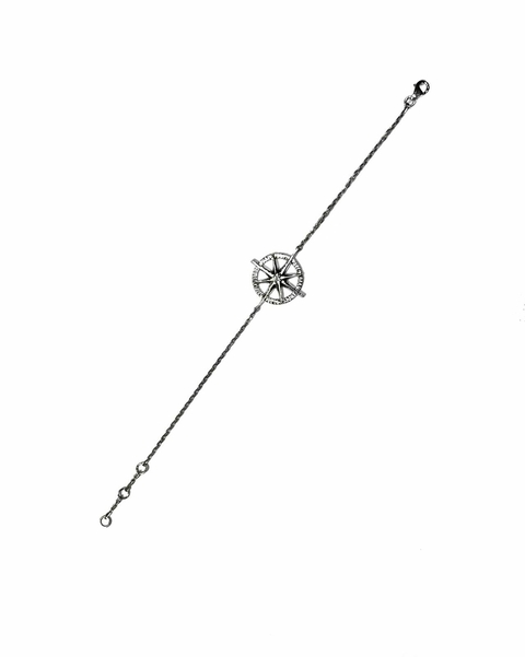 Pulseira Rosa dos Ventos em Ouro Branco - comprar online