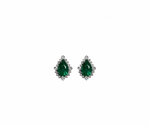 Brinco Lady em Esmeralda e Diamantes