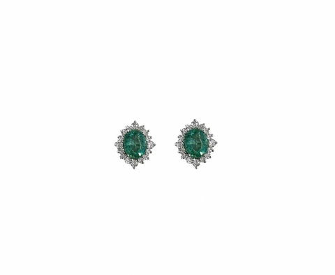 Brinco Lady em Esmeralda e Diamantes