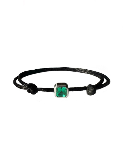 Pulseira Fio de Seda em Esmeralda