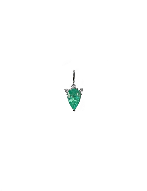 Pingente Gota em Esmeralda e Diamantes