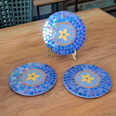 Trio de Descanso de Panela em Mosaico - Paiol Brasil Móveis e Decorações