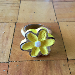 Porta Guardanapo Flor Amarelo 1 Unidade