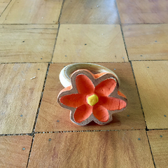 Porta Guardanapo Flor Laranja 1 Unidade