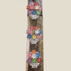 Mini Quadro Vaso de Flores Colorida