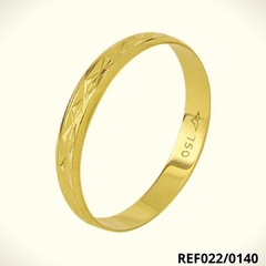 Aliança de Ouro 18k Frisada 3,00mm