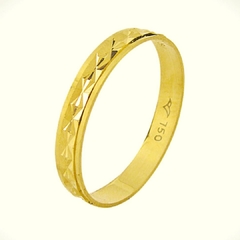 Aliança de Ouro 18k Frisada 2,90mm - comprar online