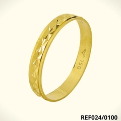 Aliança de Ouro 18k Frisada 2,90mm