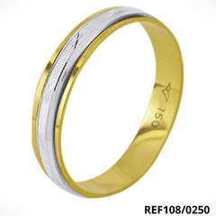 Aliança de Ouro 18k Trabalhada 4,10mm