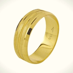 Aliança de Ouro 18k Reta Fosco 6,40mm - loja online