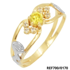 ANEL DE GRAU PEDRA ZIRCÔNIA OURO 18K