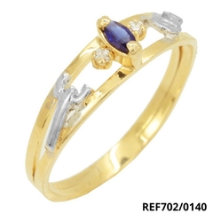 ANEL DE GRAU PEDRA ZIRCÔNIA OURO 18K