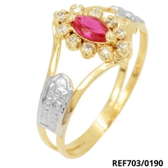 ANEL DE GRAU PEDRA ZIRCÔNIA OURO 18K