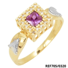 ANEL DE GRAU PEDRA ZIRCÔNIA OURO 18K