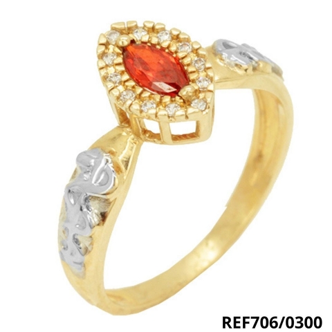 ANEL DE GRAU PEDRA ZIRCÔNIA OURO 18K