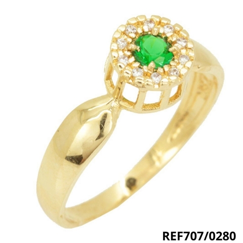 ANEL DE GRAU PEDRA ZIRCÔNIA OURO 18K