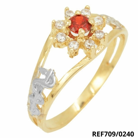 ANEL DE GRAU PEDRA ZIRCÔNIA OURO 18K