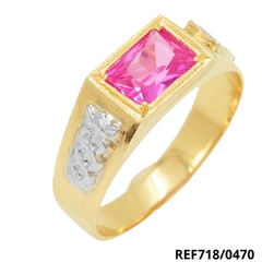 ANEL DE GRAU PEDRA ZIRCÔNIA OURO 18K