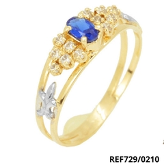 ANEL DE GRAU PEDRA ZIRCÔNIA OURO 18K
