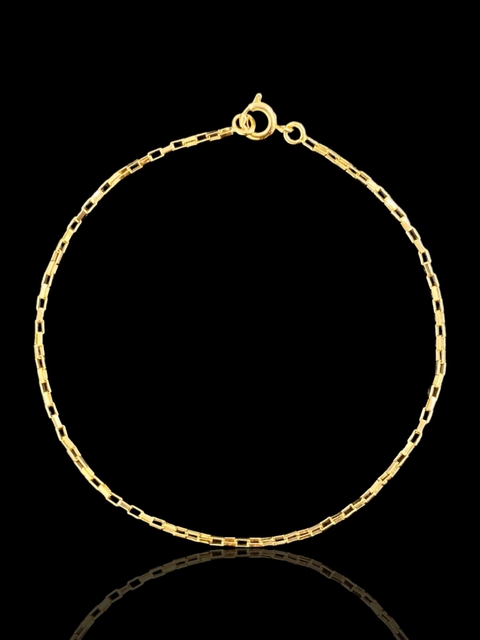 PULSEIRA TIJOLINHO FECHO BOIA TRADICIONAL (1.5mm) - BANHADO A OURO 18k